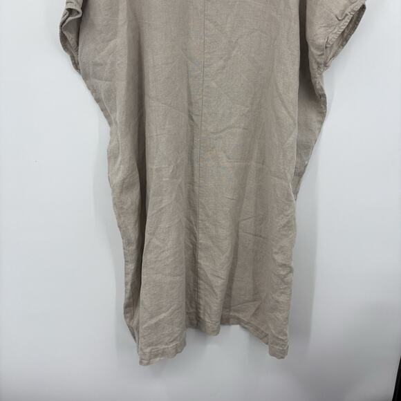 Linenfox Midi Dress Women XSmall Linen Lagenlook Oversized Boho Kaftan Comfy - Picture 8 of 8